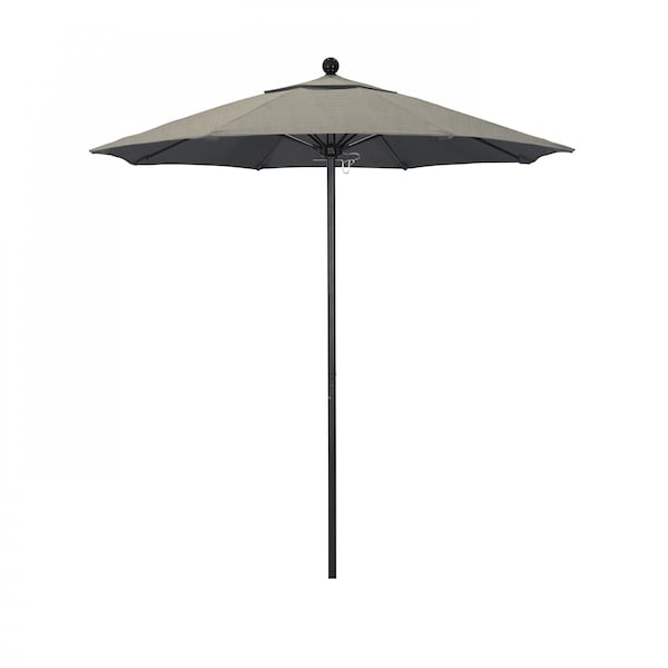 California Umbrella 7.5' Black Aluminum Market Patio Umbrella, Sunbrella Spectrum Dove 194061334218 - main